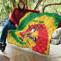 Lithuania Basketball Skeleton Personalized Quilt Skullman Lithuania Tie Dye