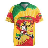 Lithuania Basketball Skeleton Personalized Rugby Jersey Skullman Lithuania Tie Dye