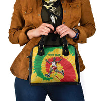 Lithuania Basketball Skeleton Personalized Shoulder Handbag Skullman Lithuania Tie Dye