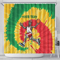 Lithuania Basketball Skeleton Personalized Shower Curtain Skullman Lithuania Tie Dye