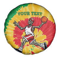 Lithuania Basketball Skeleton Personalized Spare Tire Cover Skullman Lithuania Tie Dye