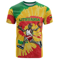 Lithuania Basketball Skeleton Personalized T Shirt Skullman Lithuania Tie Dye