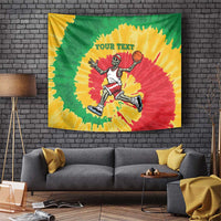 Lithuania Basketball Skeleton Personalized Tapestry Skullman Lithuania Tie Dye