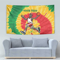 Lithuania Basketball Skeleton Personalized Tapestry Skullman Lithuania Tie Dye