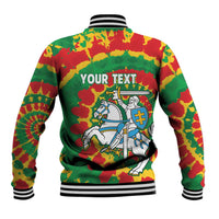 Lithuania Tie Dye Retro Basketball 1992 Personalized Baseball Jacket