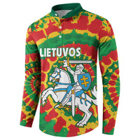 Lithuania Tie Dye Retro Basketball 1992 Personalized Button Sweatshirt