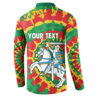 Lithuania Tie Dye Retro Basketball 1992 Personalized Button Sweatshirt