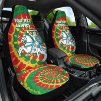 Lithuania Tie Dye Retro Basketball 1992 Personalized Car Seat Cover