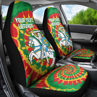 Lithuania Tie Dye Retro Basketball 1992 Personalized Car Seat Cover