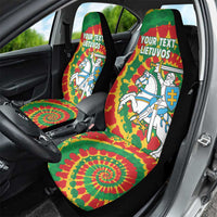 Lithuania Tie Dye Retro Basketball 1992 Personalized Car Seat Cover