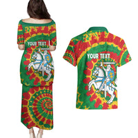 Lithuania Tie Dye Retro Basketball 1992 Personalized Couples Matching Puletasi and Hawaiian Shirt