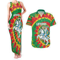 Lithuania Tie Dye Retro Basketball 1992 Personalized Couples Matching Tank Maxi Dress and Hawaiian Shirt