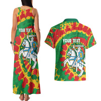 Lithuania Tie Dye Retro Basketball 1992 Personalized Couples Matching Tank Maxi Dress and Hawaiian Shirt