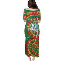 Lithuania Tie Dye Retro Basketball 1992 Personalized Family Matching Puletasi and Hawaiian Shirt