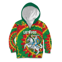 Lithuania Tie Dye Retro Basketball 1992 Personalized Kid Hoodie