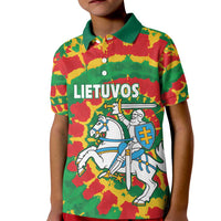 Lithuania Tie Dye Retro Basketball 1992 Personalized Kid Polo Shirt
