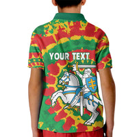 Lithuania Tie Dye Retro Basketball 1992 Personalized Kid Polo Shirt