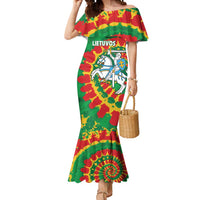 Lithuania Tie Dye Retro Basketball 1992 Personalized Mermaid Dress