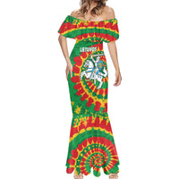 Lithuania Tie Dye Retro Basketball 1992 Personalized Mermaid Dress