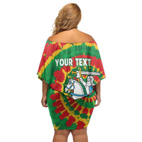 Lithuania Tie Dye Retro Basketball 1992 Personalized Off Shoulder Short Dress