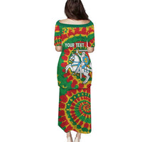 Lithuania Tie Dye Retro Basketball 1992 Personalized Puletasi