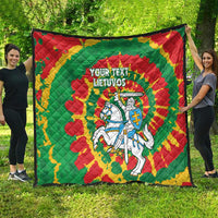 Lithuania Tie Dye Retro Basketball 1992 Personalized Quilt
