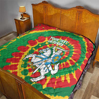 Lithuania Tie Dye Retro Basketball 1992 Personalized Quilt