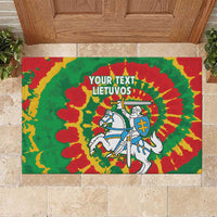 Lithuania Tie Dye Retro Basketball 1992 Personalized Rubber Doormat