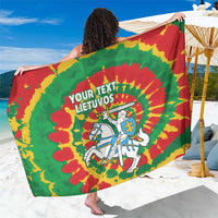 Lithuania Tie Dye Retro Basketball 1992 Personalized Sarong