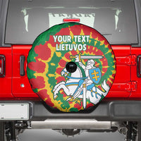 Lithuania Tie Dye Retro Basketball 1992 Personalized Spare Tire Cover