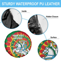 Lithuania Tie Dye Retro Basketball 1992 Personalized Spare Tire Cover