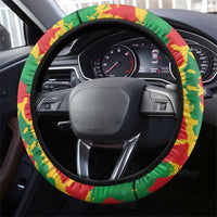 Lithuania Tie Dye Retro Basketball 1992 Steering Wheel Cover
