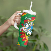 Lithuania Tie Dye Retro Basketball 1992 Personalized Tumbler With Handle