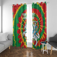 Lithuania Tie Dye Retro Basketball 1992 Personalized Window Curtain