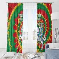 Lithuania Tie Dye Retro Basketball 1992 Personalized Window Curtain