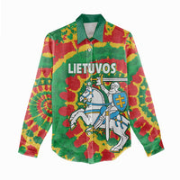 Lithuania Tie Dye Retro Basketball 1992 Personalized Women Casual Shirt