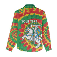 Lithuania Tie Dye Retro Basketball 1992 Personalized Women Casual Shirt