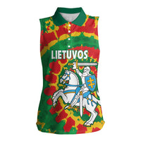 Lithuania Tie Dye Retro Basketball 1992 Personalized Women Sleeveless Polo Shirt