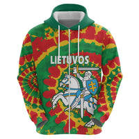 Lithuania Tie Dye Retro Basketball 1992 Personalized Zip Hoodie