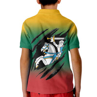 Lithuania Vytis Kid Polo Shirt Lietuvos Chasing and Fighting