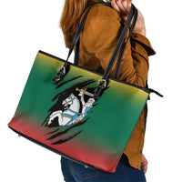 Lithuania Vytis Leather Tote Bag Lietuvos Chasing and Fighting