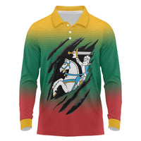 Lithuania Vytis Long Sleeve Polo Shirt Lietuvos Chasing and Fighting