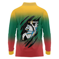 Lithuania Vytis Long Sleeve Polo Shirt Lietuvos Chasing and Fighting