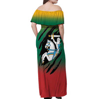 Lithuania Vytis Off Shoulder Maxi Dress Lietuvos Chasing and Fighting