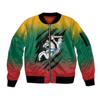 Lithuania Vytis Sleeve Zip Bomber Jacket Lietuvos Chasing and Fighting
