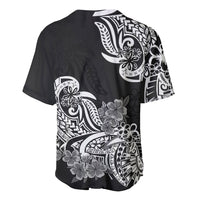 Polynesian Baseball Jersey Pacific Flower Mix Floral Tribal Tattoo Black Vibe LT9 - Wonder Print Shop