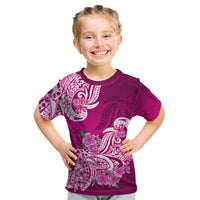 Polynesian Kid T Shirt Pacific Flower Mix Floral Tribal Tattoo Pink Vibe - Wonder Print Shop