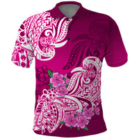 Polynesian Polo Shirt Pacific Flower Mix Floral Tribal Tattoo Pink Vibe - Wonder Print Shop