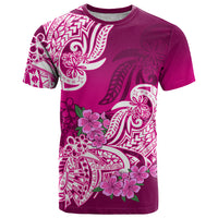 Polynesian T Shirt Pacific Flower Mix Floral Tribal Tattoo Pink Vibe - Wonder Print Shop