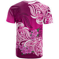 Polynesian T Shirt Pacific Flower Mix Floral Tribal Tattoo Pink Vibe - Wonder Print Shop
